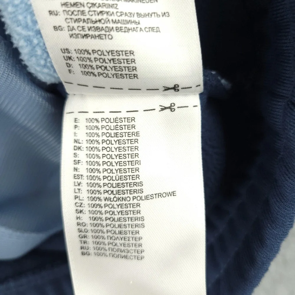 Adidas Hoodie Mens L Blue Fleece Full Zip Active 365 Stripe Logo Sweatshirt